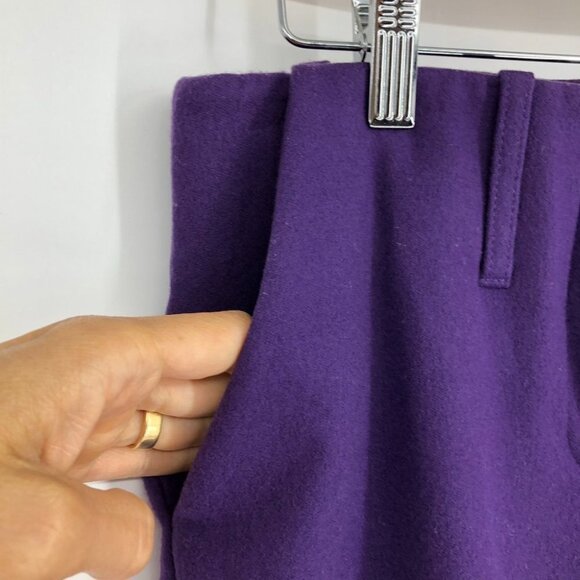 Acne Purple Brooke Turn Up Trousers Cropped Slim Low waist Cashmere Blend 34 = 2 - Picture 9 of 15